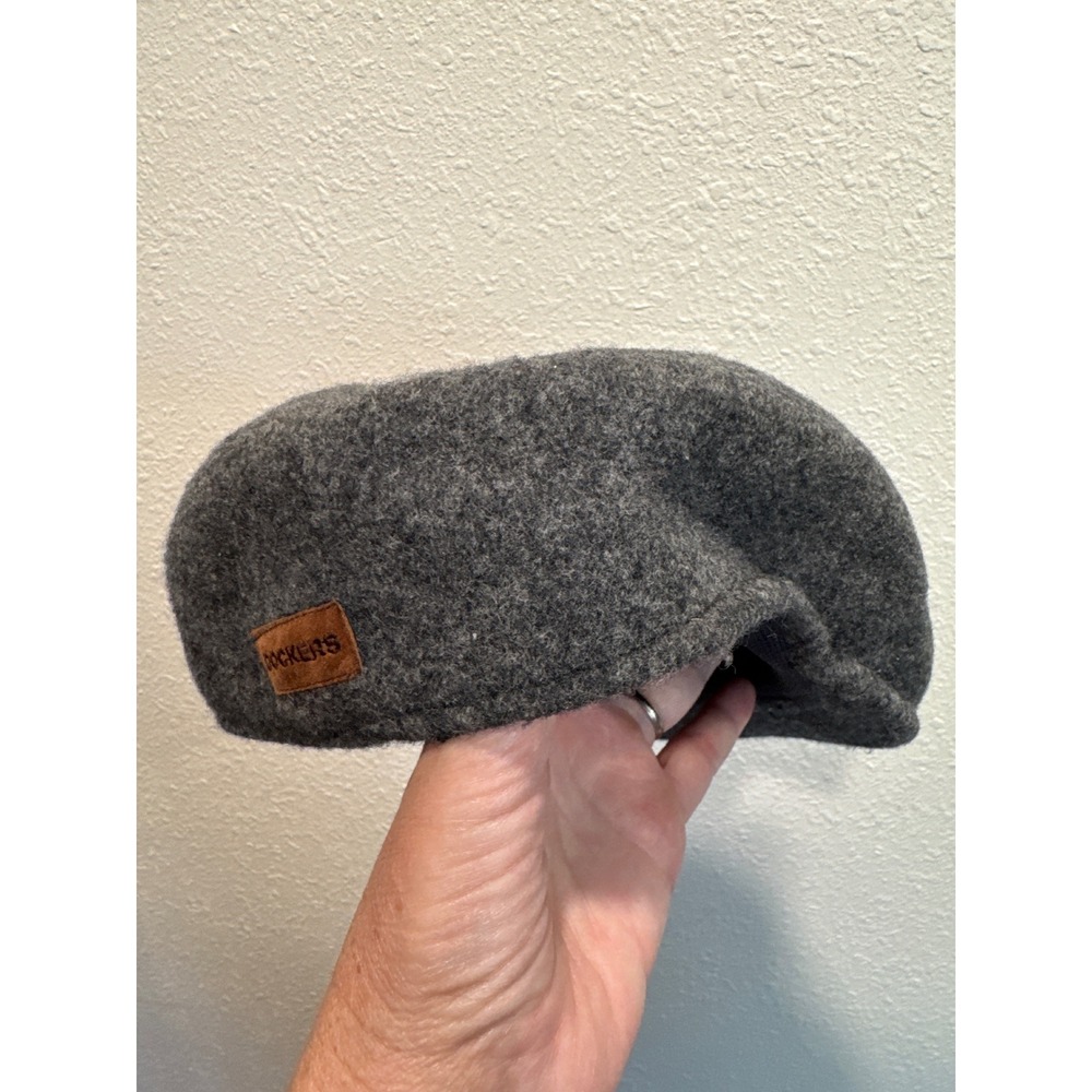 Dockers Mens Gray 100% Wool Flat Cap Driving Newsboy Hat S/M WPL 13207